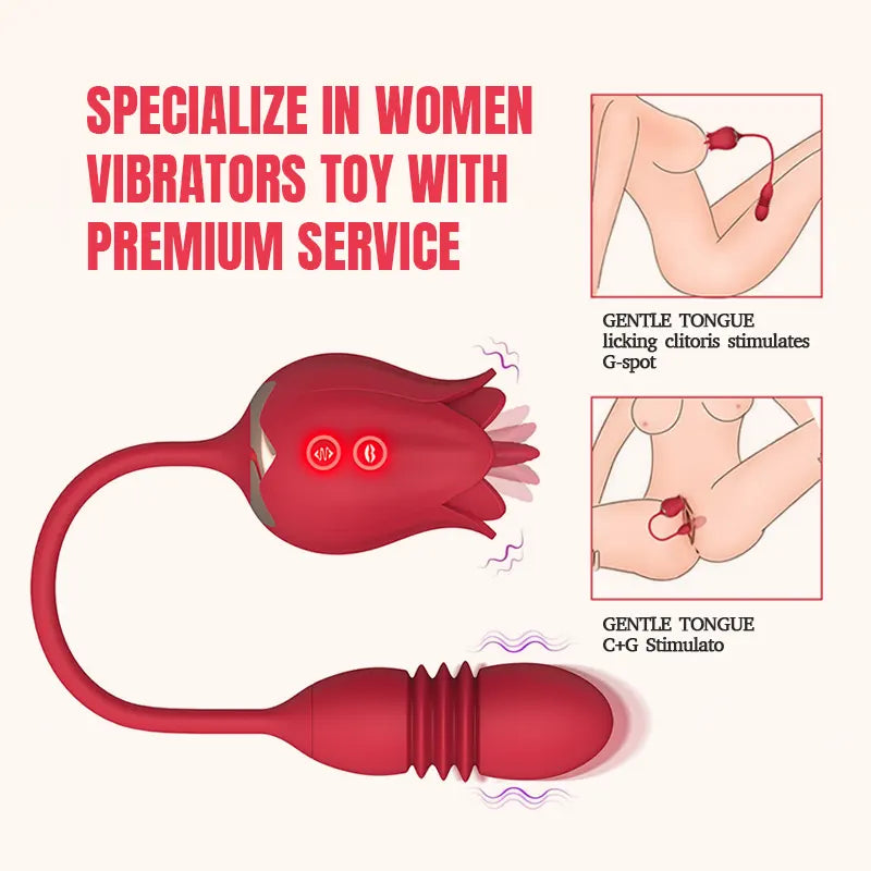 Rose Petal Tongue Licking Clitoral Massager