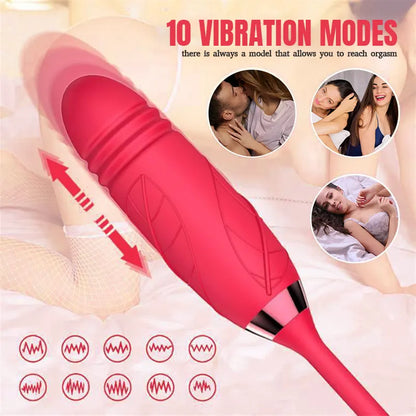 Rose Thrusting Bullet Vibrator