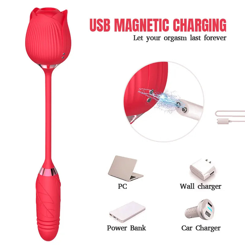 Rose Thrusting Bullet Vibrator